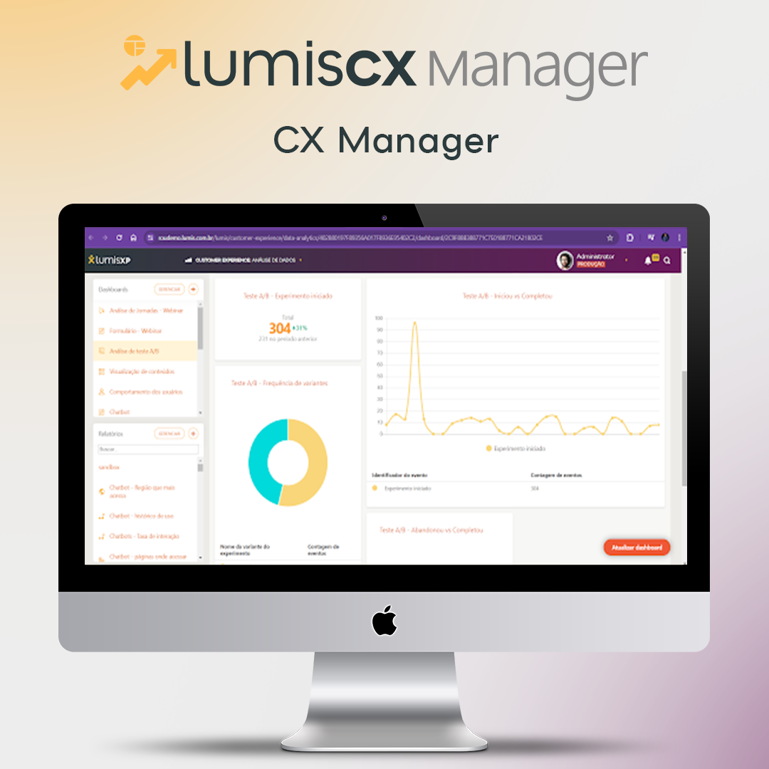 LumisXP screenshot: LumisXP reports and statistics