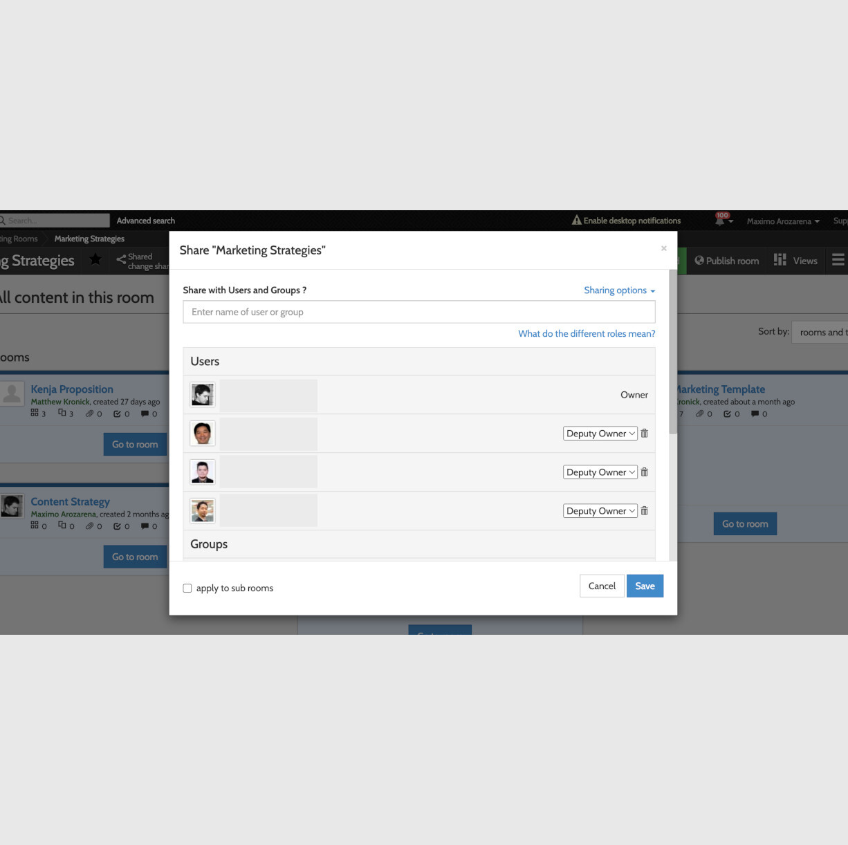 Kenja screenshot: Kenja share marketing strategies