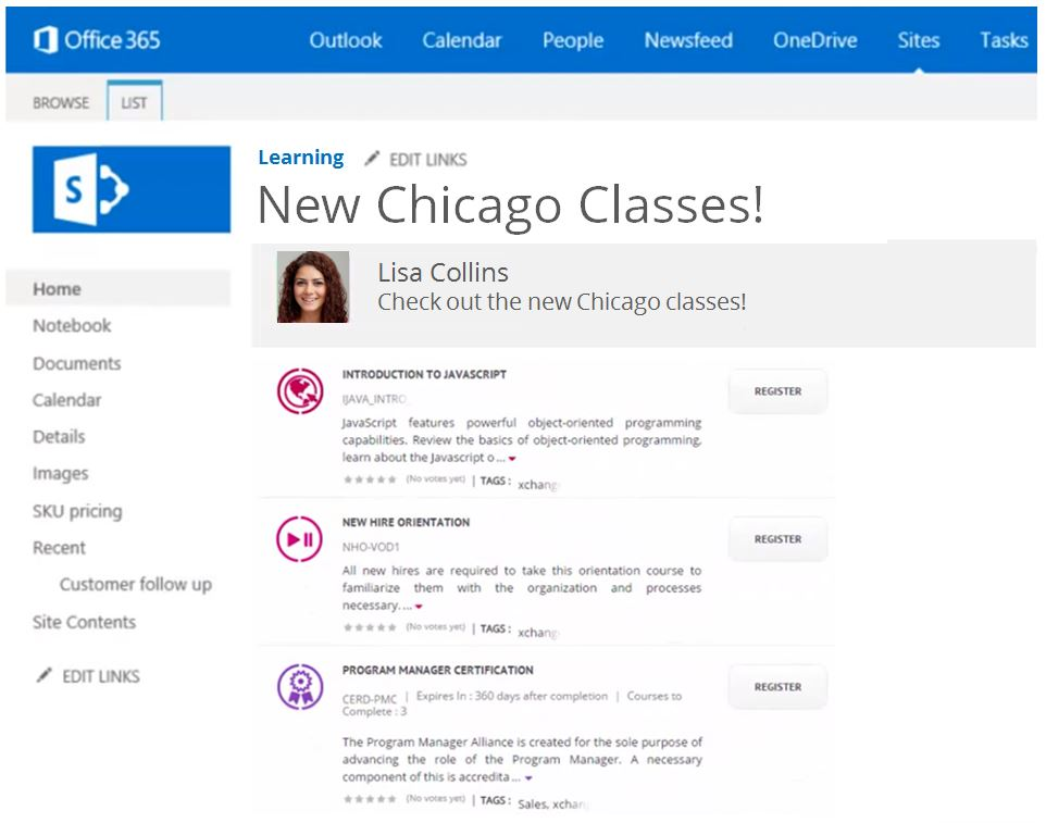 Embeddable widgets in SharePoint