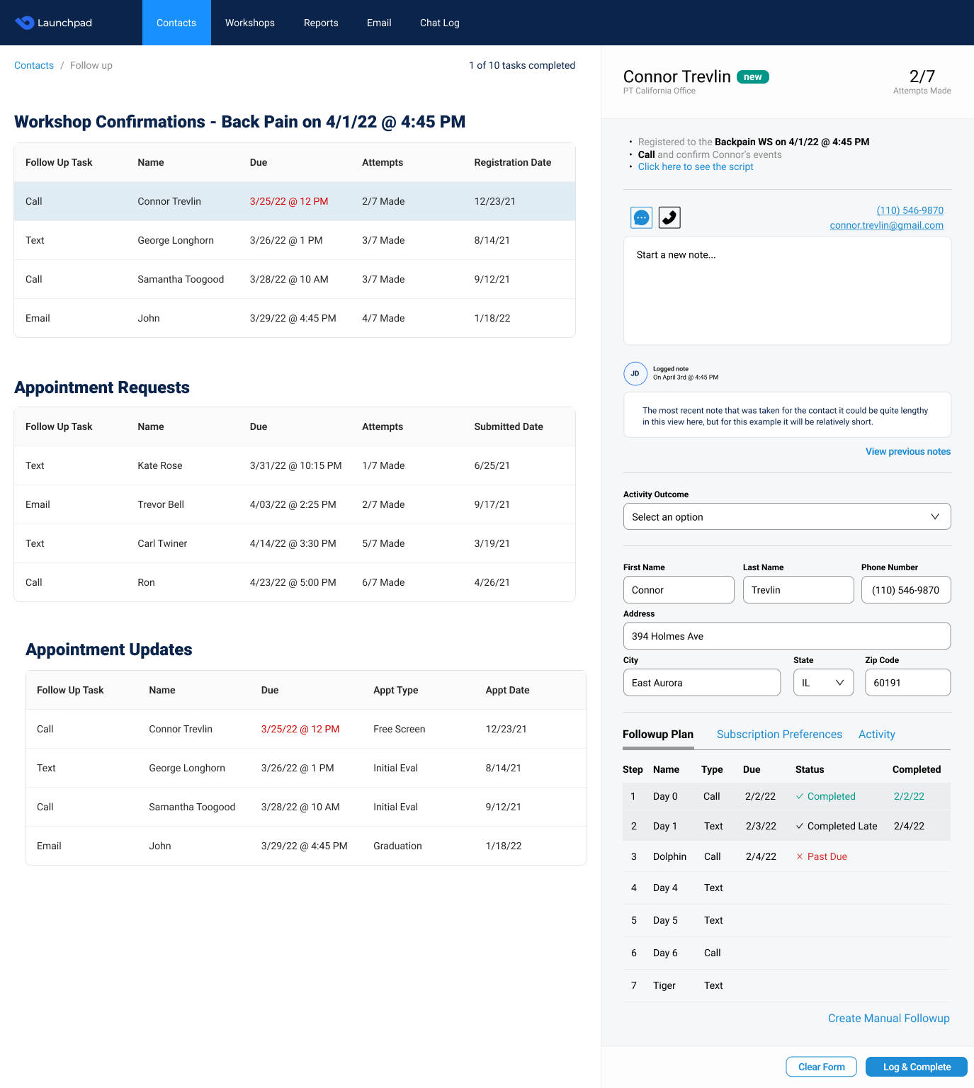 Breakthrough screenshot: CRM - Easily manage all of your leads, follow-up, and activity in one place.