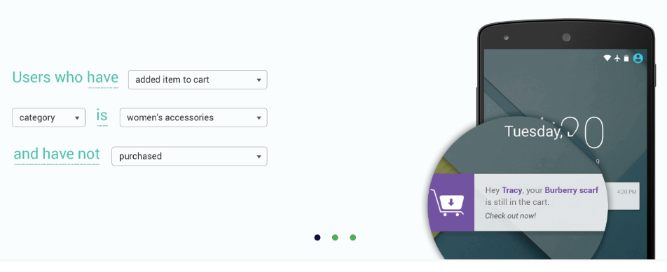 Engage customers or website visitors with personalized push messages across web & mobile