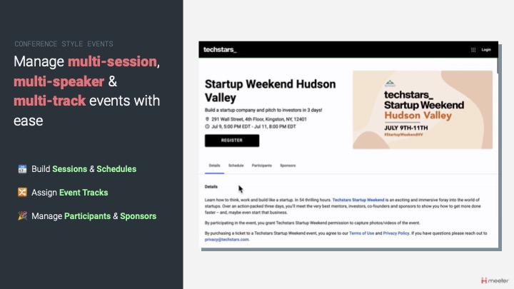 MeeteR screenshot: Multi-Session Events