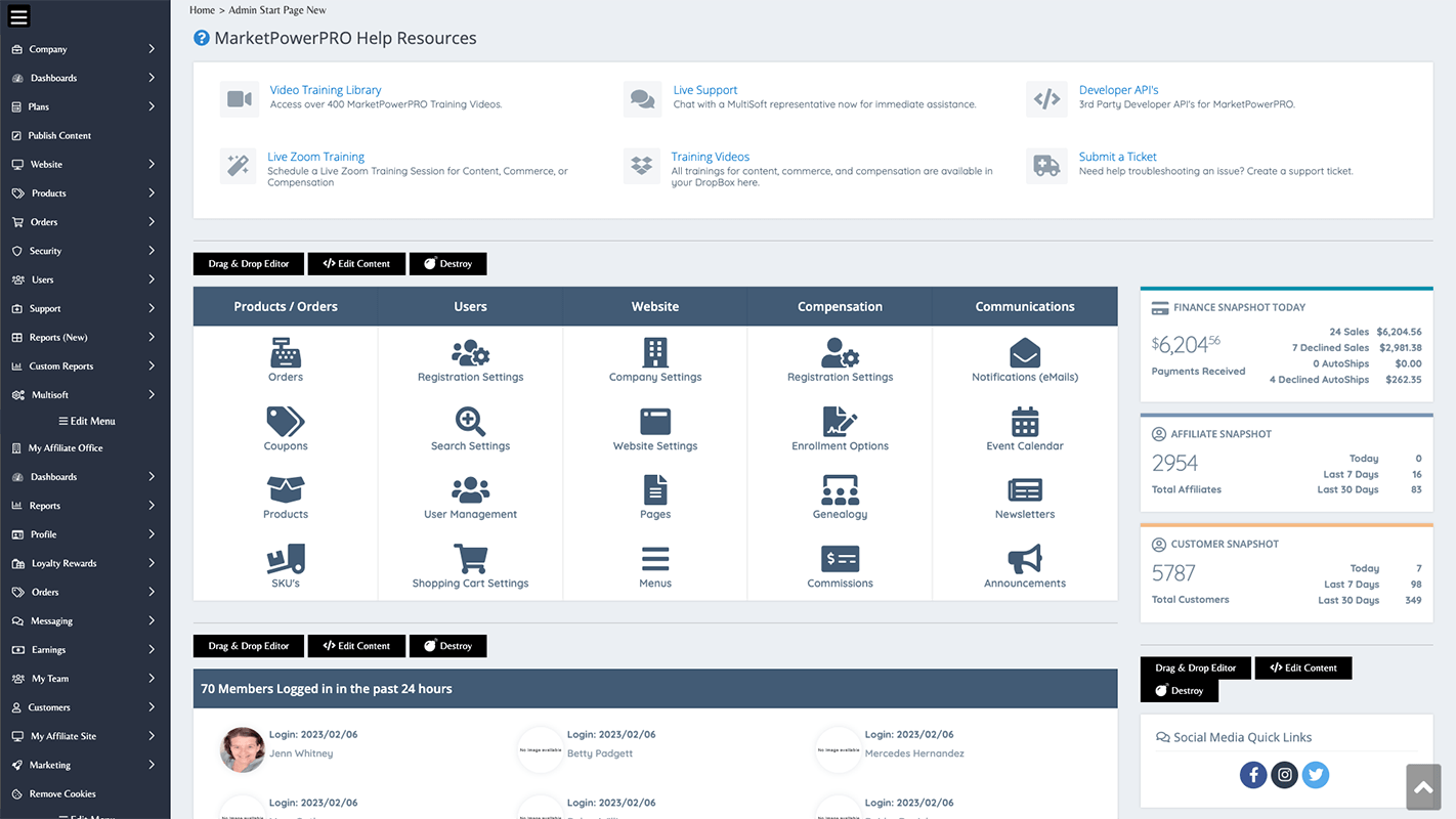 MarketPowerPRO Software - Admin Back Office