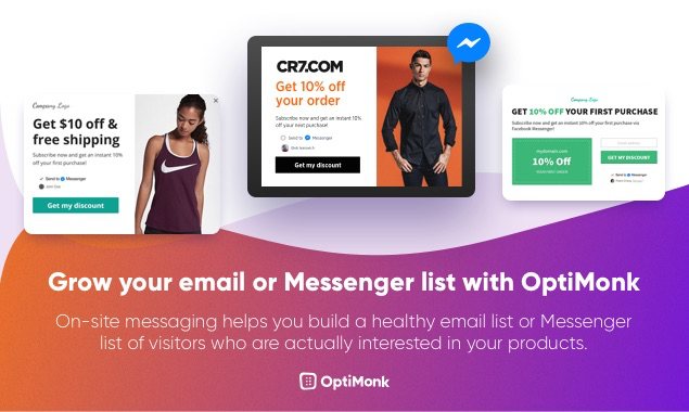 OptiMonk Software - Grow your email or Messenger list