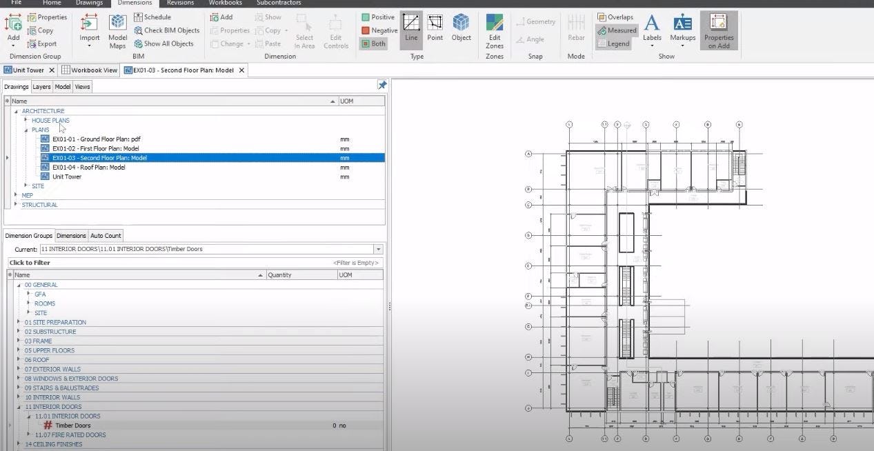 RIB CostX Software - Measure in 2D as well as 3D