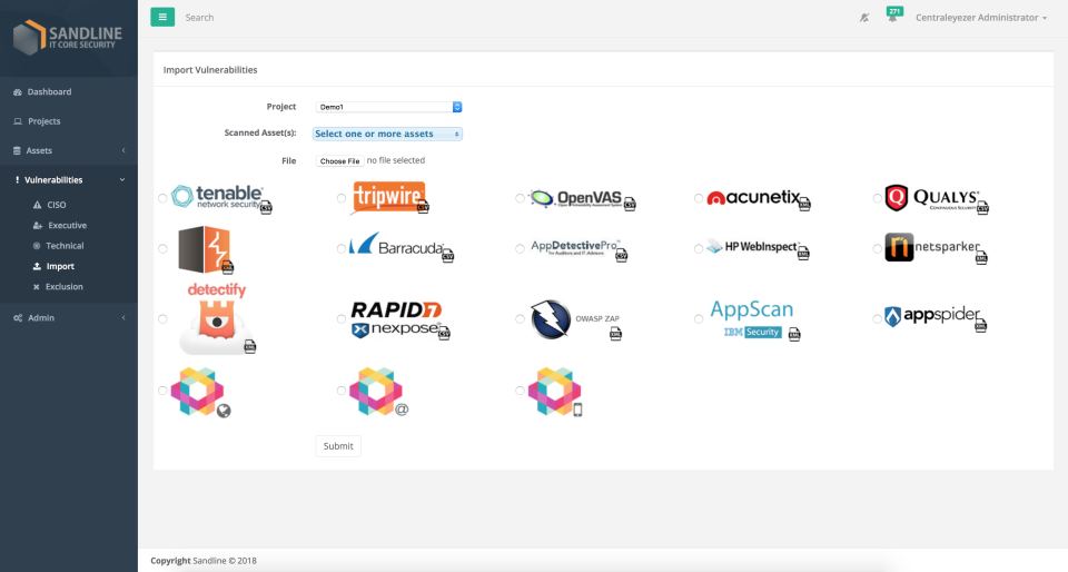 Centraleyezer Software - Scans can be imported from a variety of third-party systems