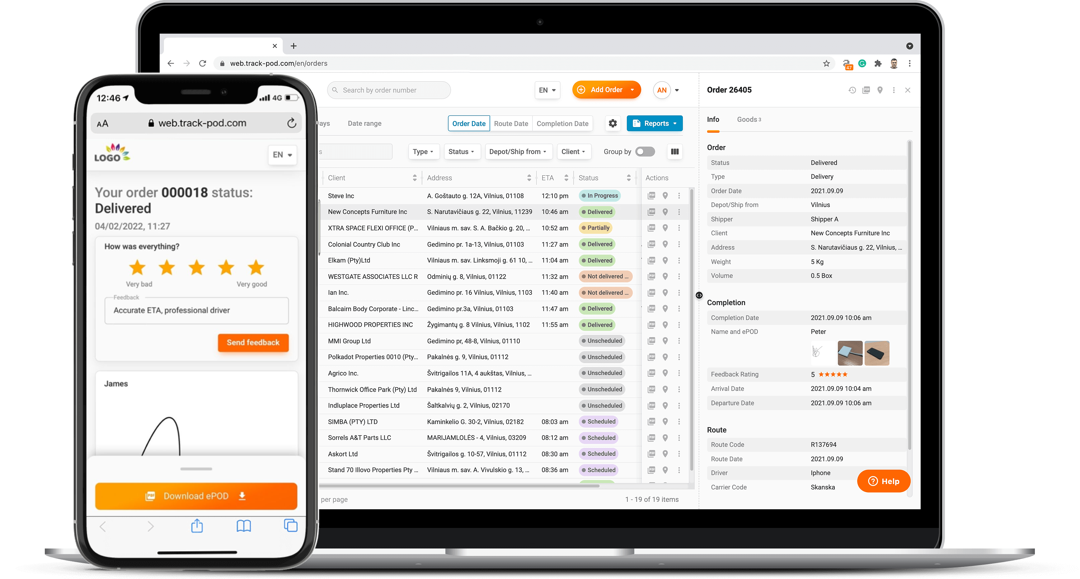 Track-POD Software - Delivery Management Tool with Rates