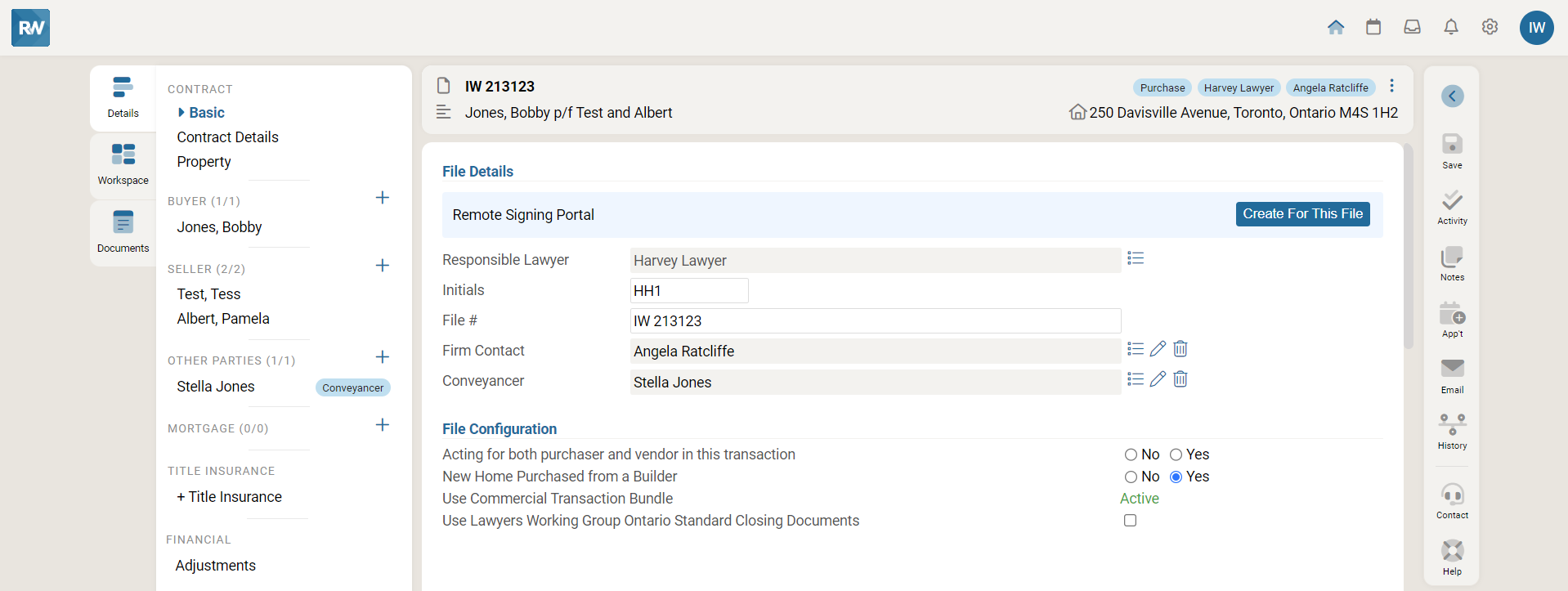 RealtiWeb screenshot: RealtiWeb file details