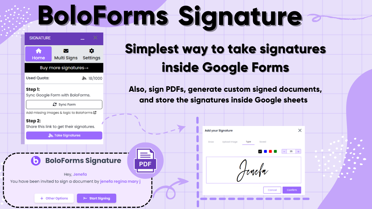 BoloForms Approvals screenshot: Take signatures inside forms and documents.