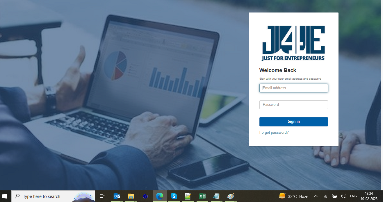 Login of Business with business logo