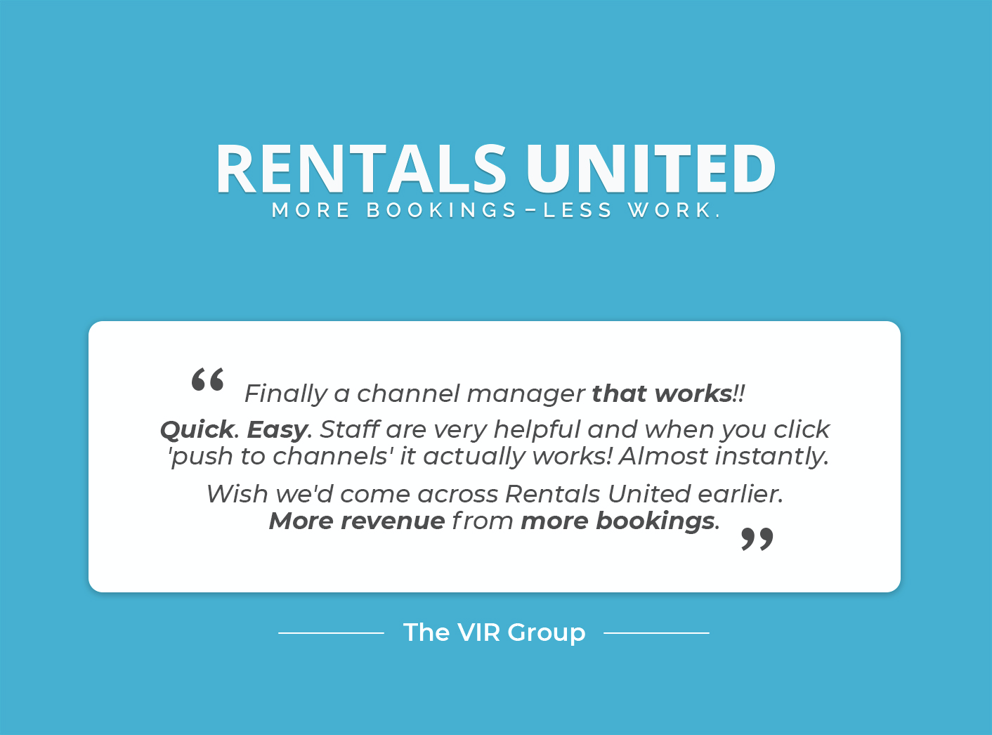 Rentals United Software - We helped quite a few Property Managers to automate and grow their business. Become the next success story!