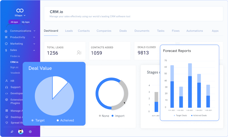 Infinity Suite CRM dashboard 