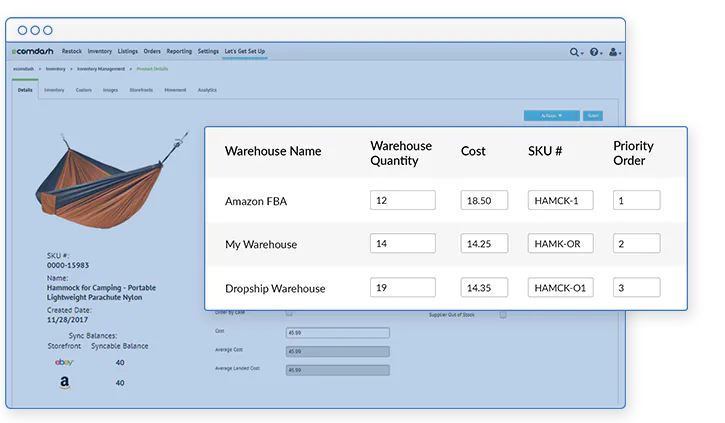 ecomdash Software - Multiple Warehouses
