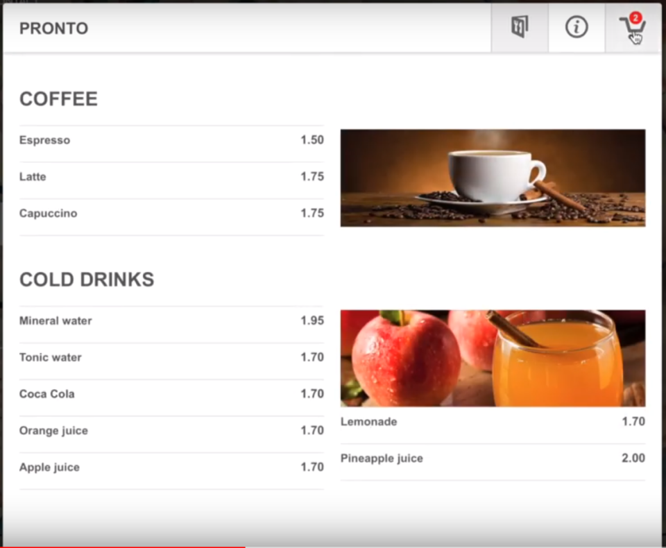 GloriaFood Software - GloriaFood menu pricing screenshot