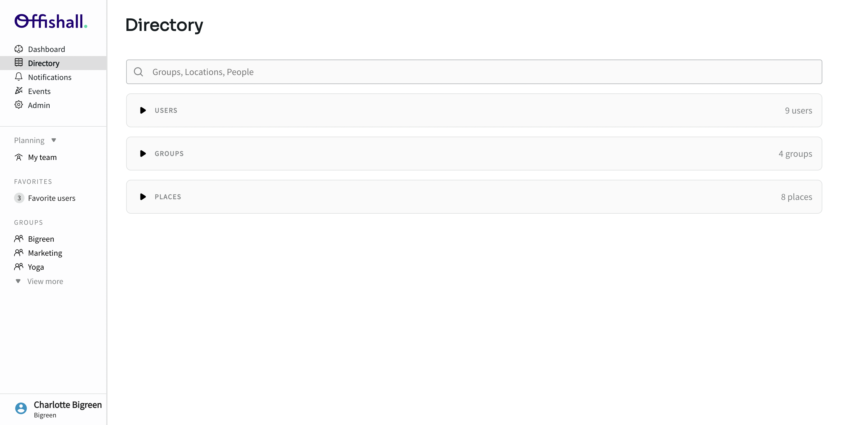 Offishall Planning Software - Have a details of every person, place & group