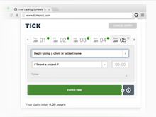 Tick Software - The Google Chrome extension allows users to track and record time from within their browser