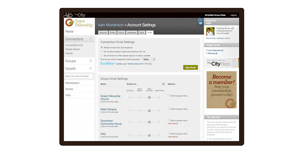 Member account management