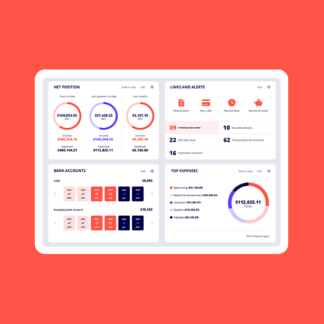 Reckon One screenshot: Accounting UI