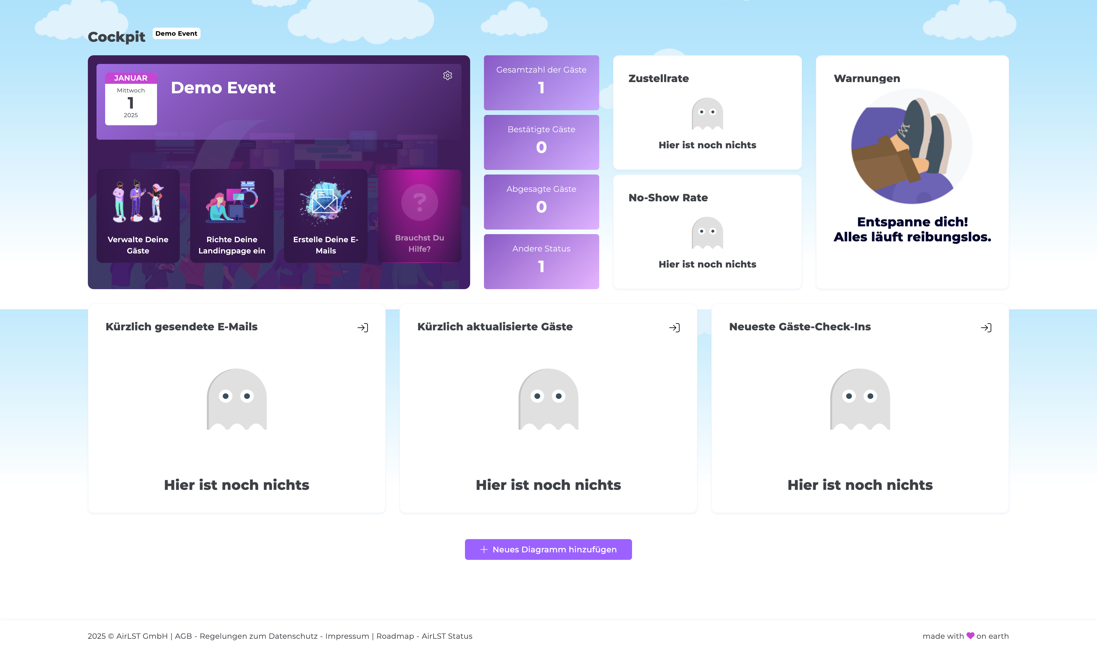 AirLST screenshot: Cockpit / Dashboard