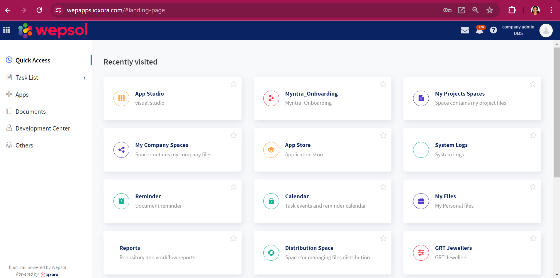 fluidTrail screenshot: A customizable quick access dashboard to manage all the activities , track events, generate reports