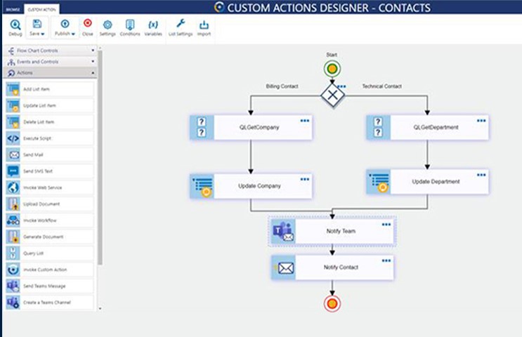 NITRO Studio custom actions designer