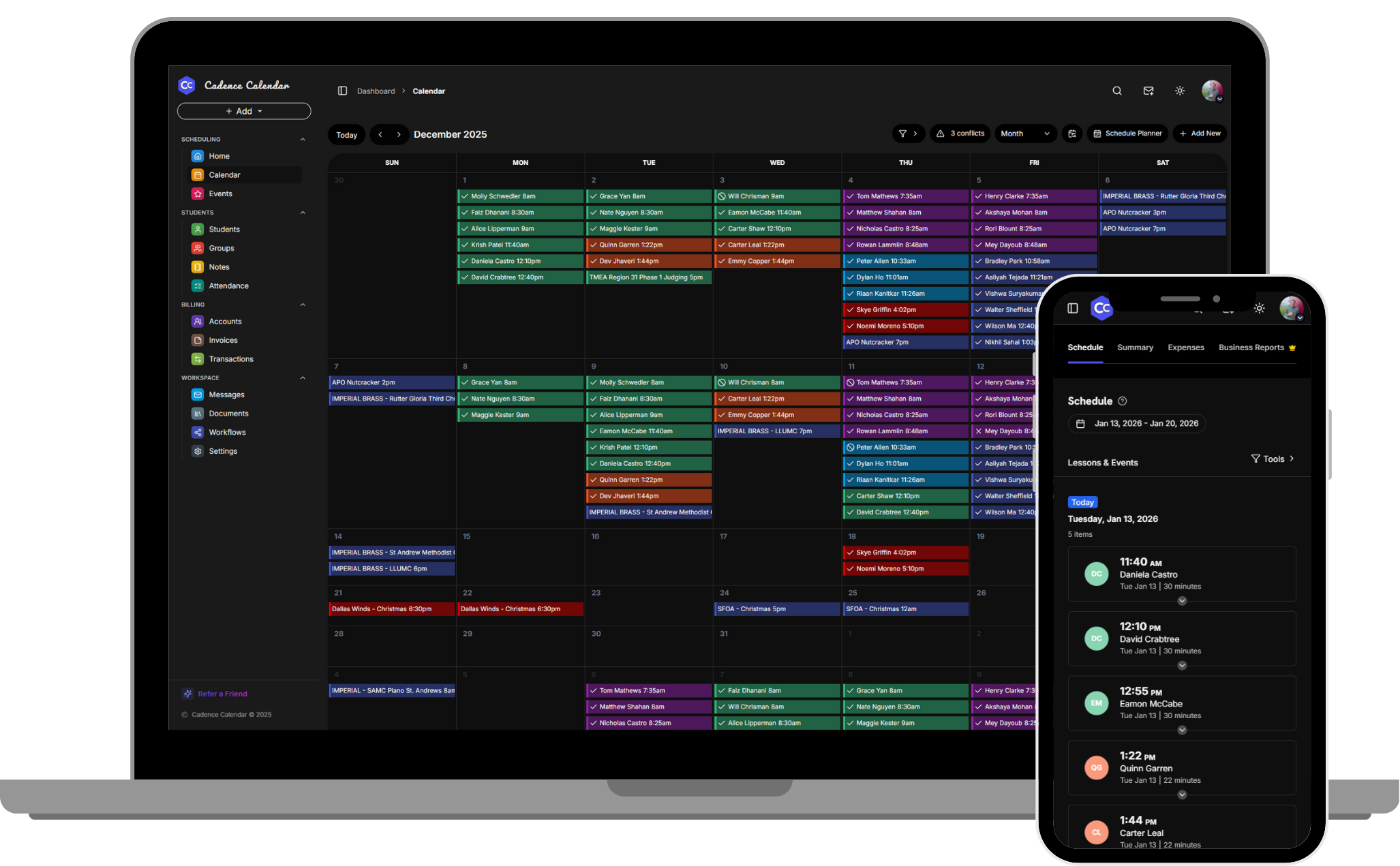 Cadence Calendar screenshot: Cadence Calendar schedule