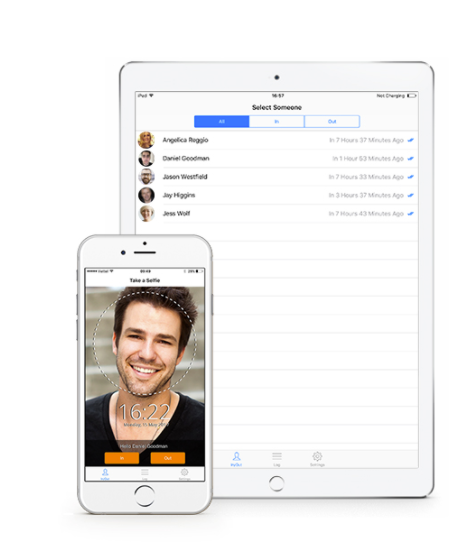 Take selfies through mobile app to note attendance