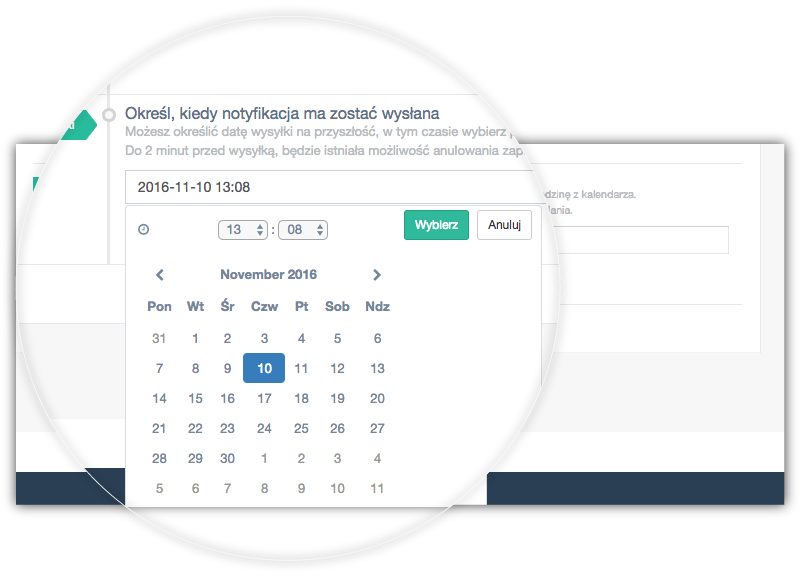 Users can send notifications instantly or schedule notifications to be sent at a later date