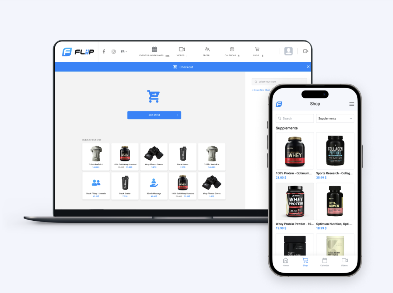 FLiiP Software - Sell products to your members and brand your page to fit your gym’s aesthetic