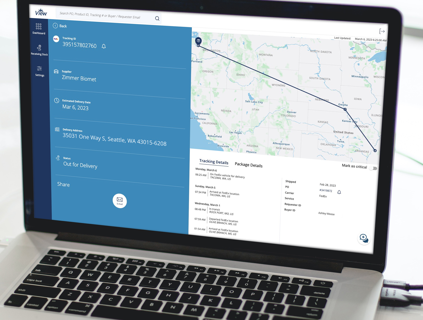 Visibility Dashboard allows you to track-and-trace orders on a map in real-time. You can also opt into email alerts at the package-level to to receive critical shipment alerts for your most important packages.