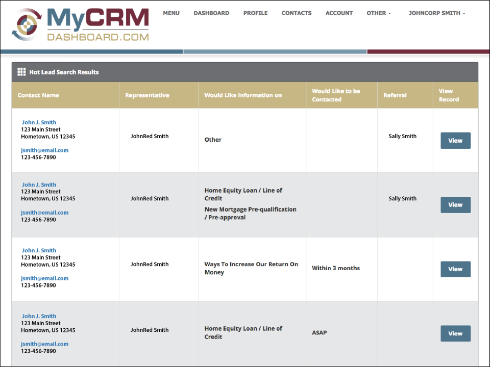 MyCRMDashboard Software - 3