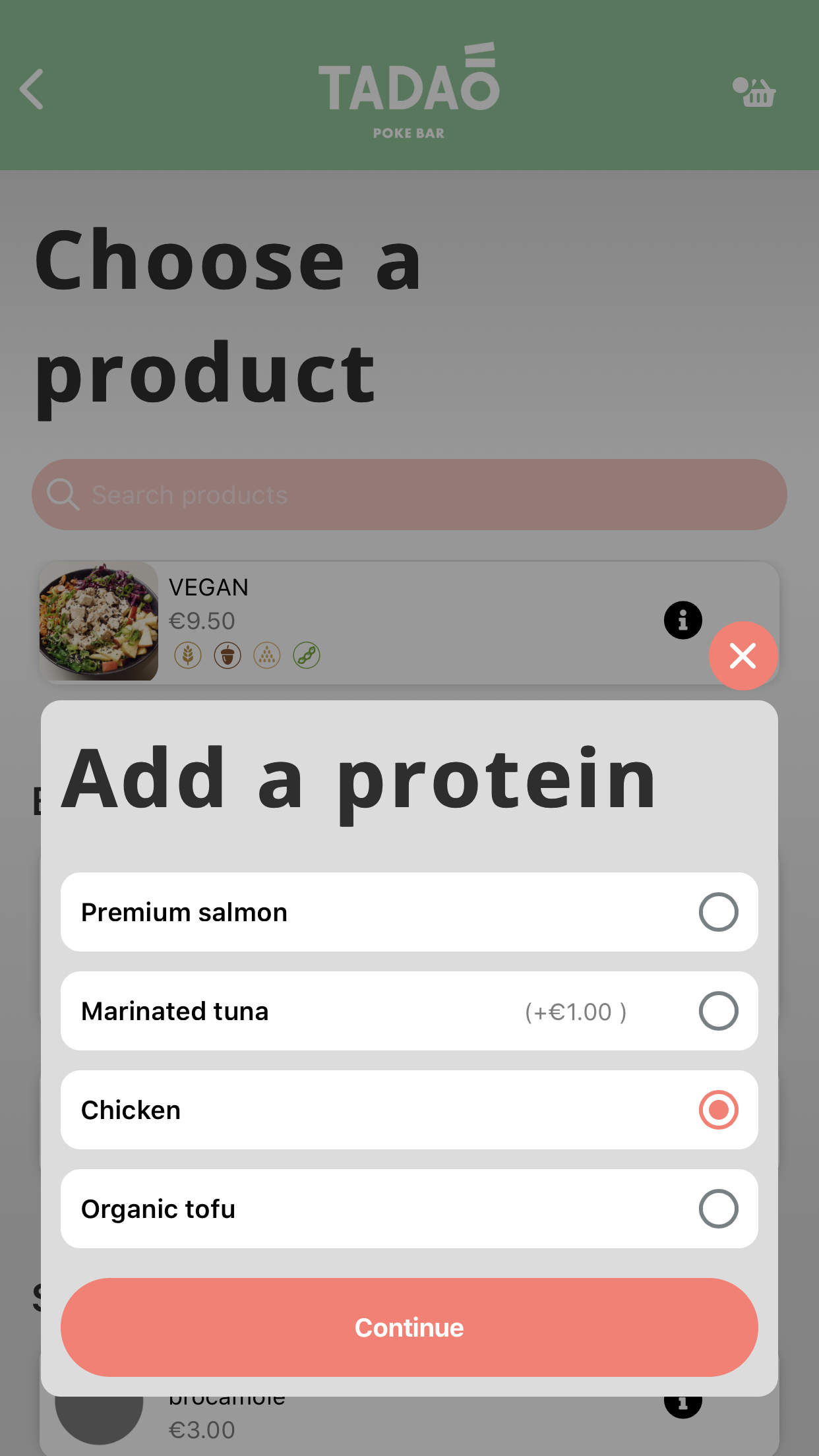 EasyOrder add a protein