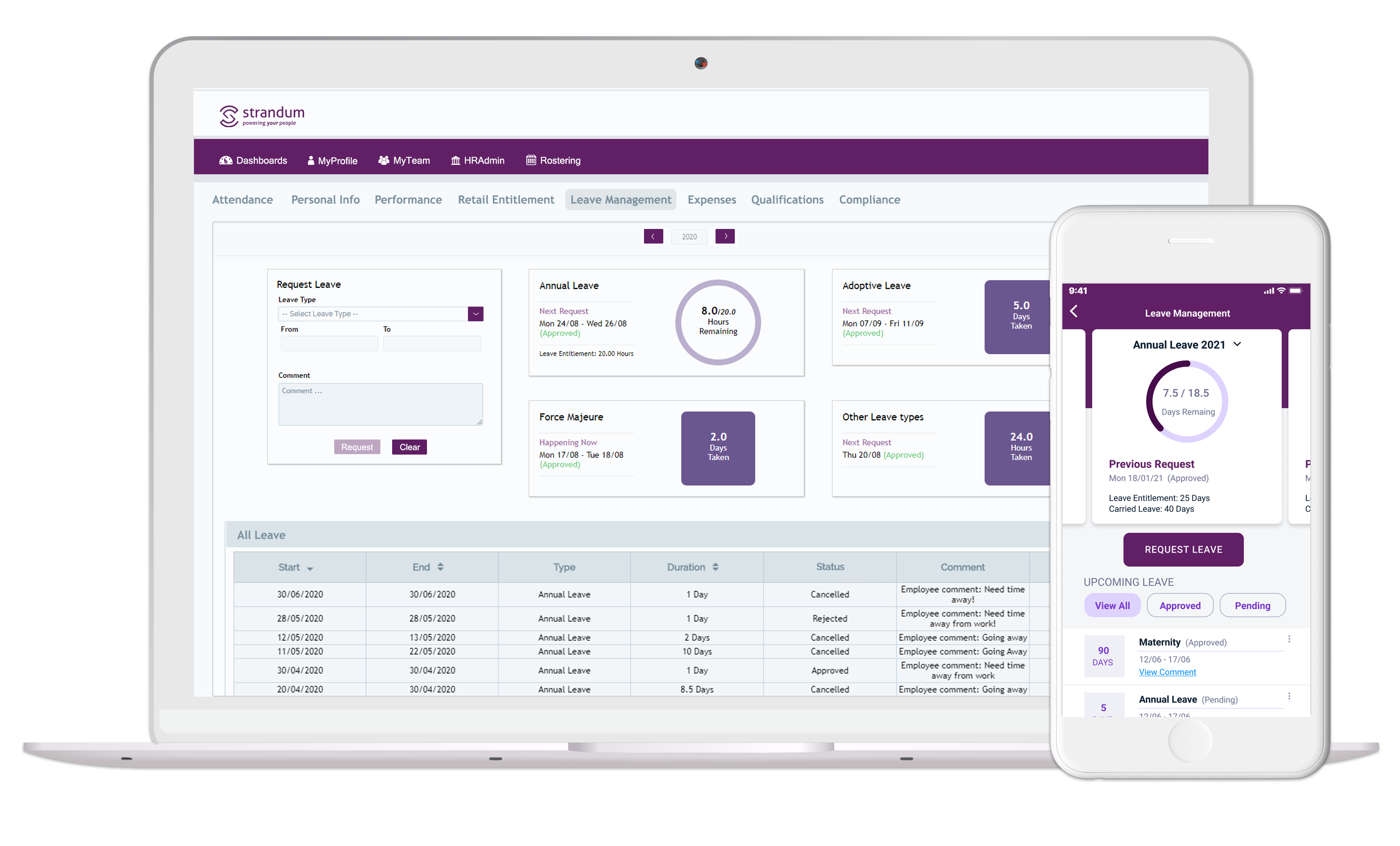 StrandumHR screenshot: StrandumHR leaves