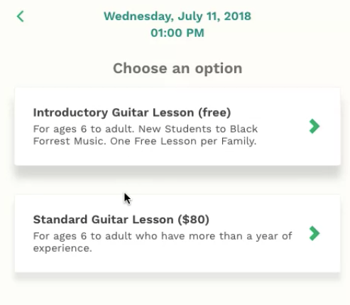 Customizable appointment types and prices, including "no-cost" sessions