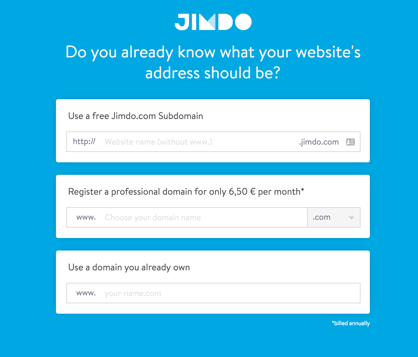 Choose the name for your domain