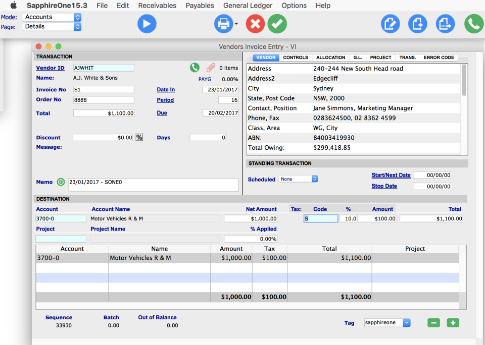 accounts payable vendor