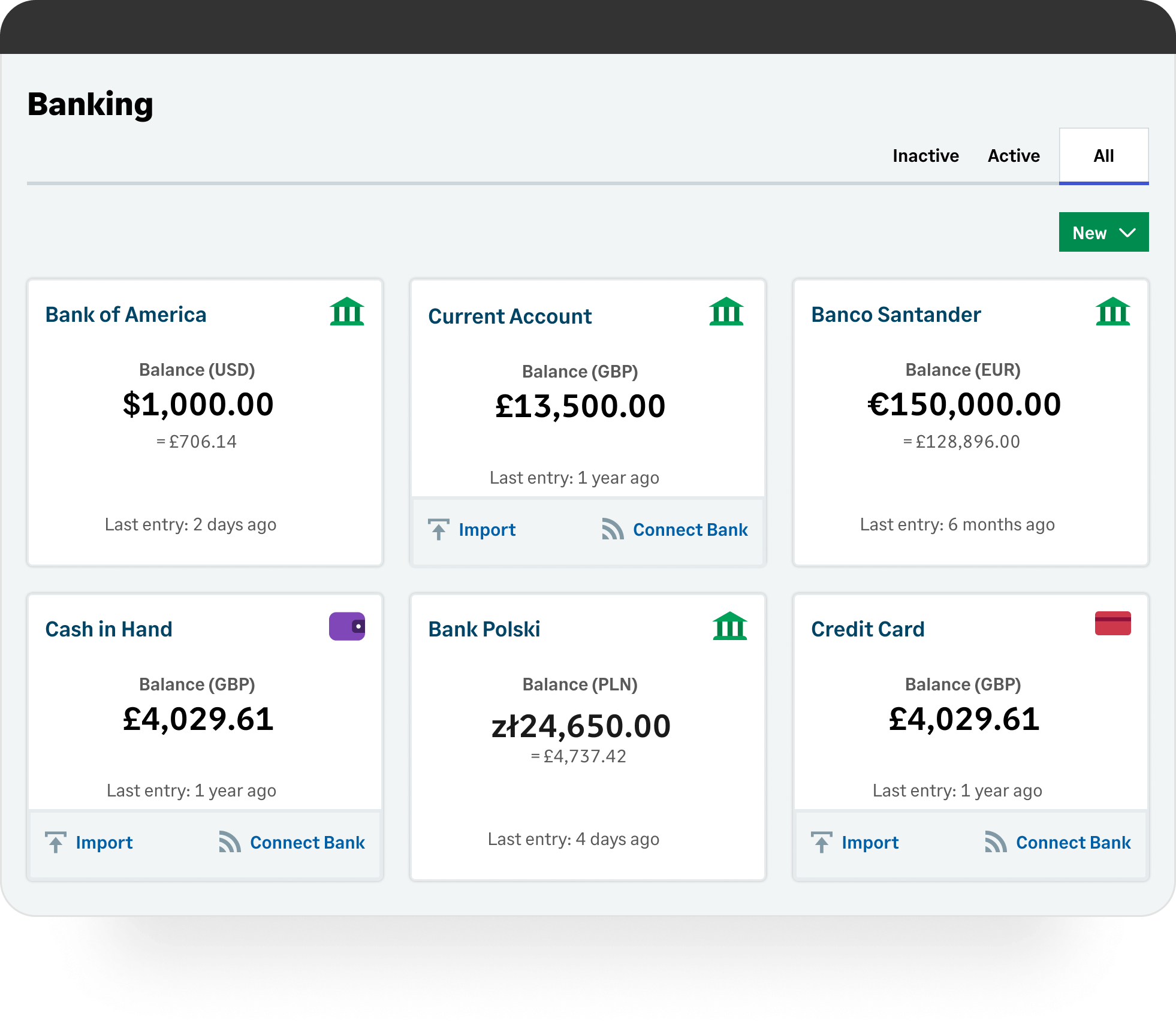 Accounting connect a bank account