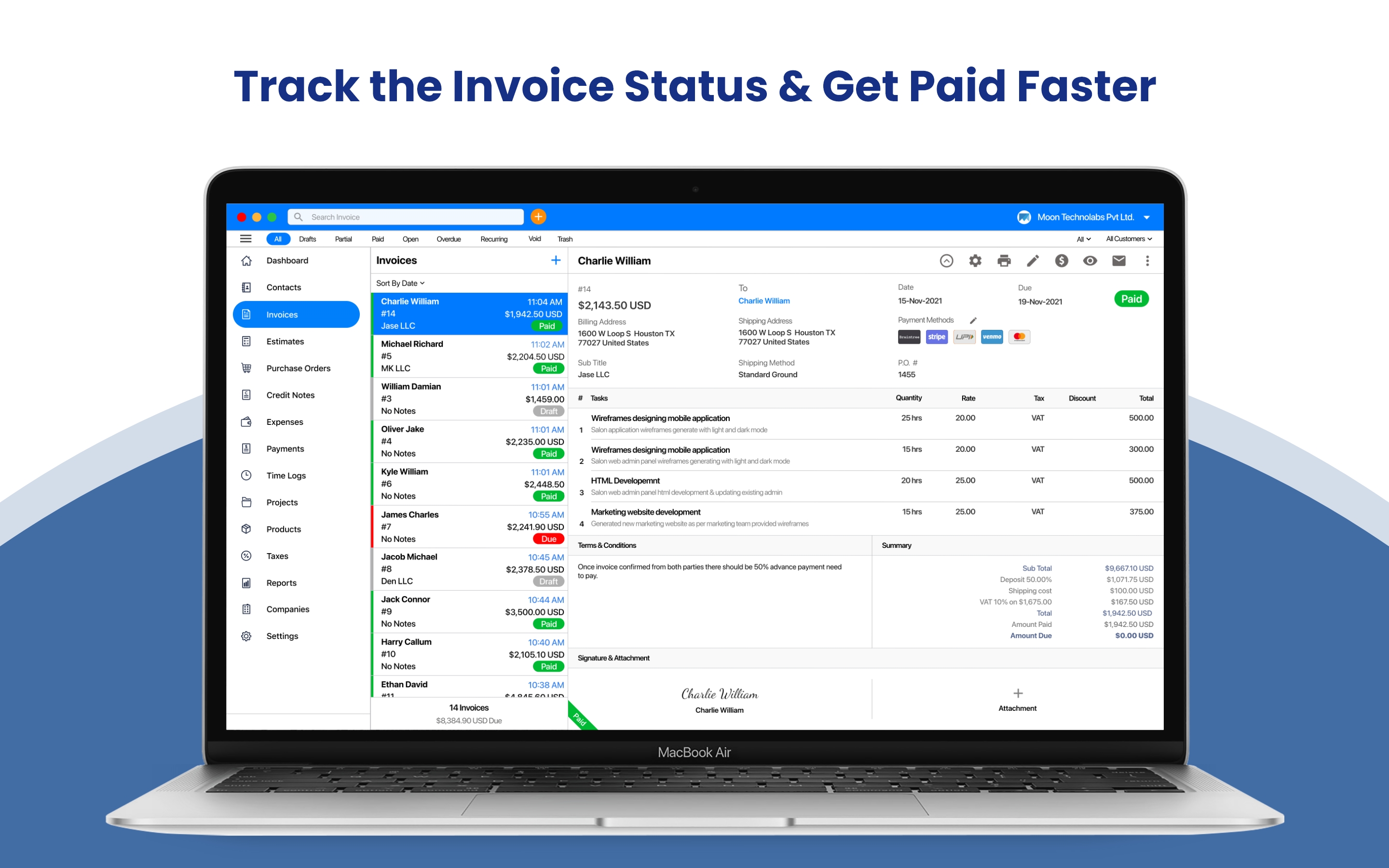 Track the Invoice Status & Get Paid Faster