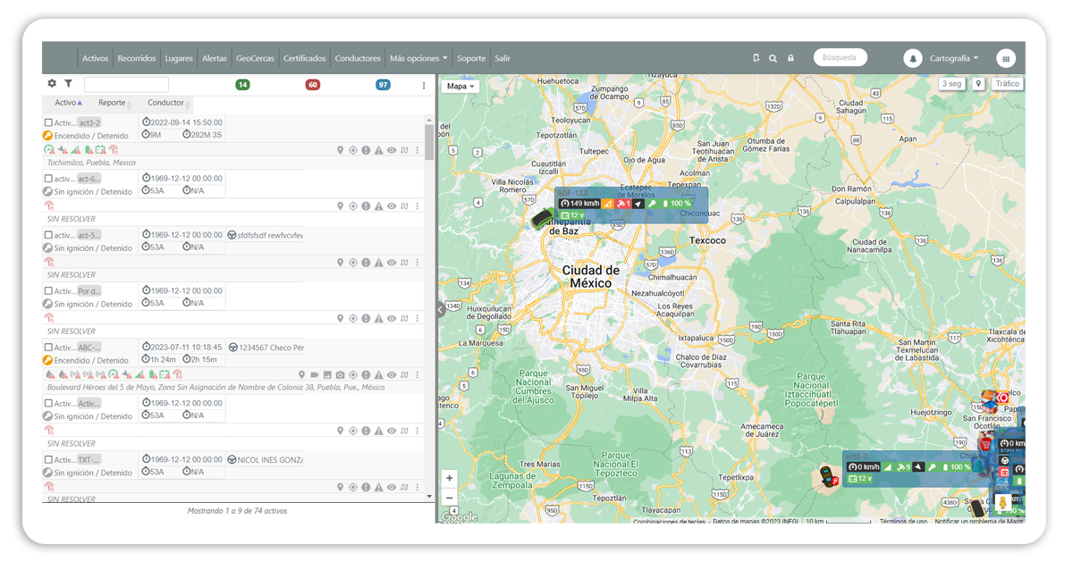 RedGPS Software - Plataforma de rastreo GPS en la nube, orientada al IoT. Integra video telemática, control de combustible, OBD/CAN Bus, ADAS/DMS, cadena de frío, TPMS y más. Visualiza y gráfica datos de sensores habilitados con geocoding premium y ubicación exacta.