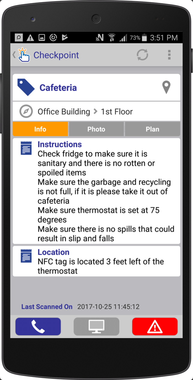 Guard Center screenshot: Set all the necessary instructions or reminders for each checkpoint to ensure guards’ duties are adequately completed