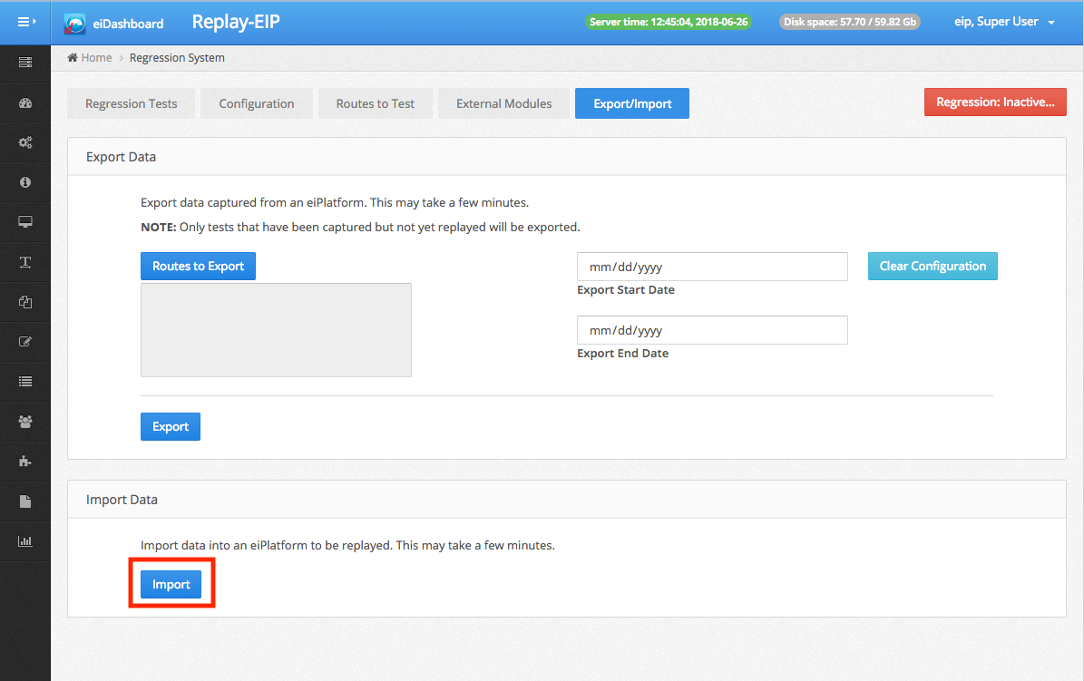 eiPlatform data export screenshot