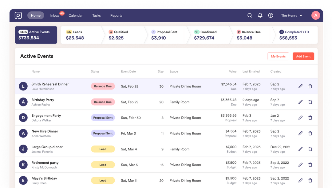 Easily manage your events in one place