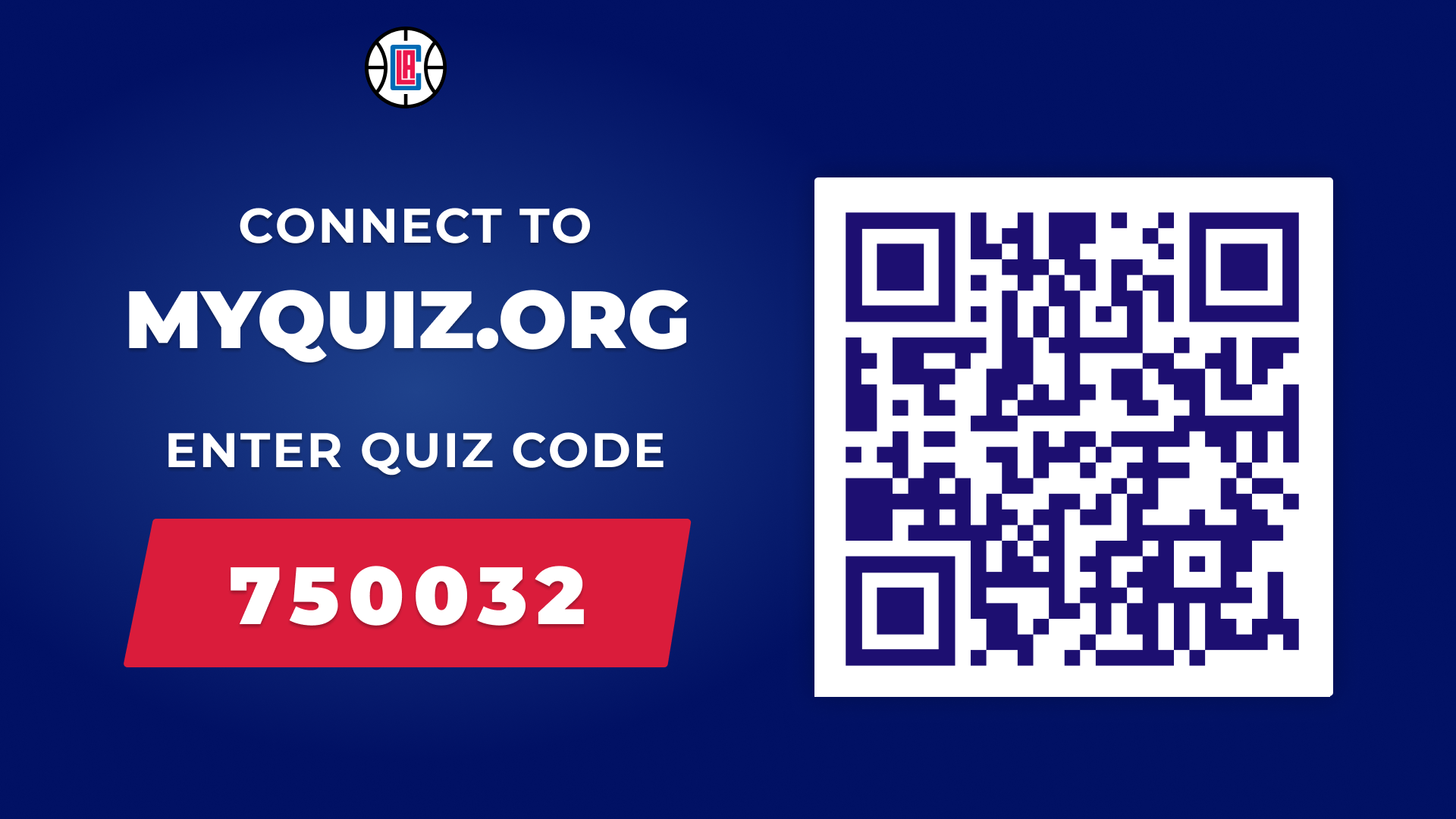 "Connect to the quiz" screen