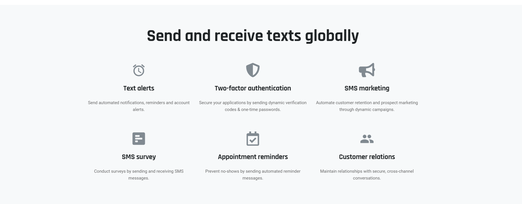 SMS API features