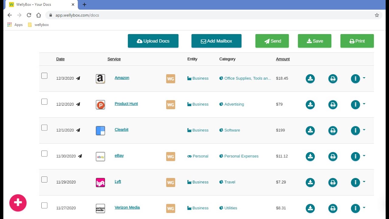 WellyBox screenshot: WellyBox