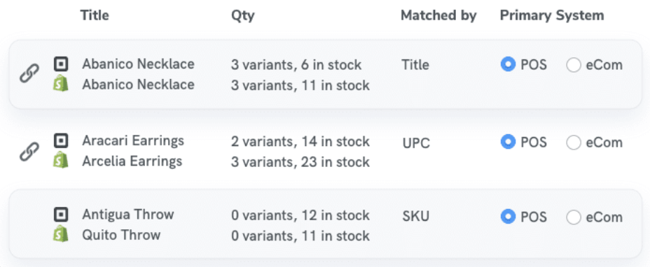 SKU IQ Software - Get a link report. Avoid bad inventory data by finding and linking any matching products between your Point-of-Sale and eCommerce platform.