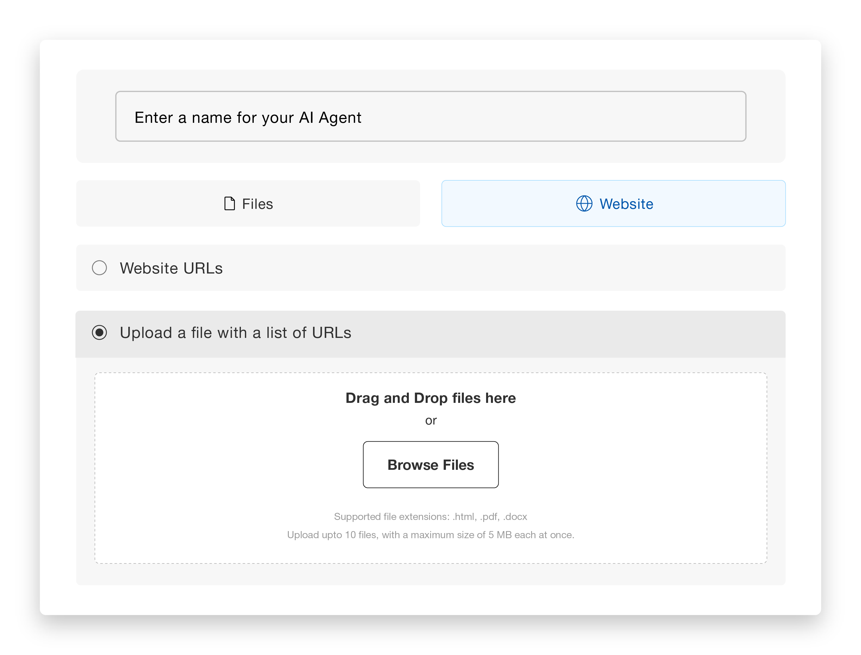 eGain AI Agent screenshot: eGain AI Agent creating AI agent
