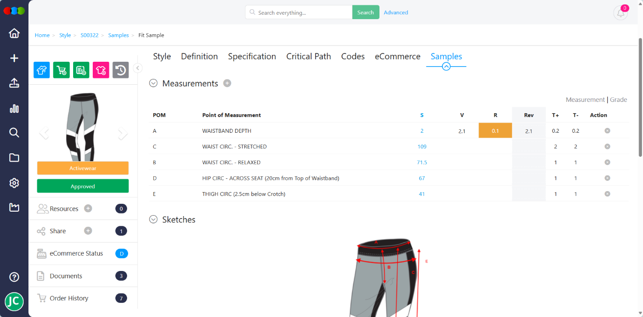 3 Clicks Cloud screenshot: Product Fit Information