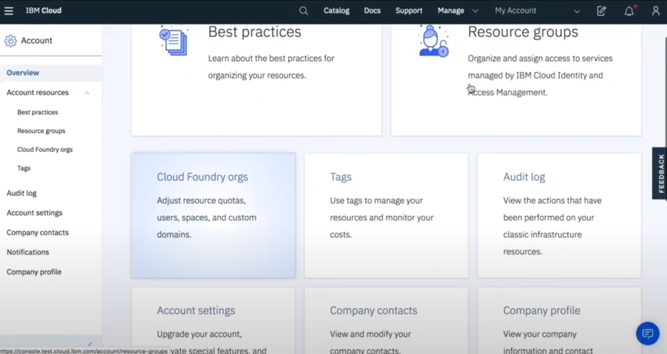 IBM Cloud Software - IBM Cloud overview interface