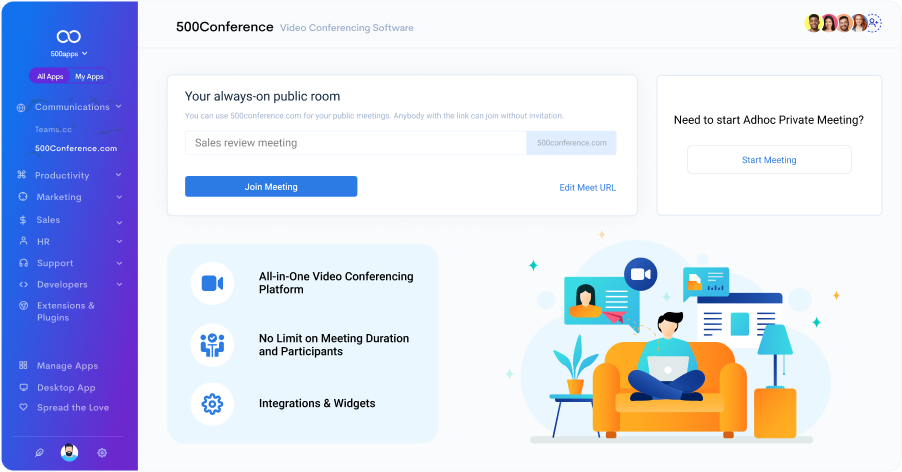 500Conference Software - Dashboard